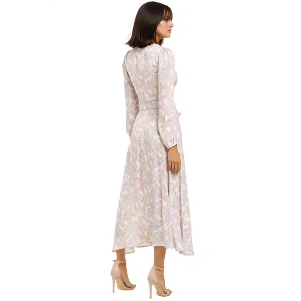 Rebecca Vallance Fleur Floral Midi Shirt Dress Tie Waist Pastel size US 2 - Picture 6 of 14